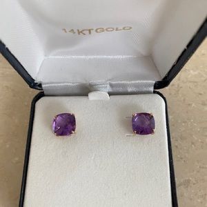 Amethyst and Gold Earrings